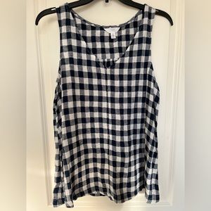 Time and Tru Navy and White Checker Pattern Tank Top S (4-6) NEVER WORN